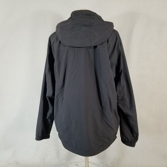 LL Bean windbreaker jacket men's large black hooded outdoor lined - Picture 6 of 7